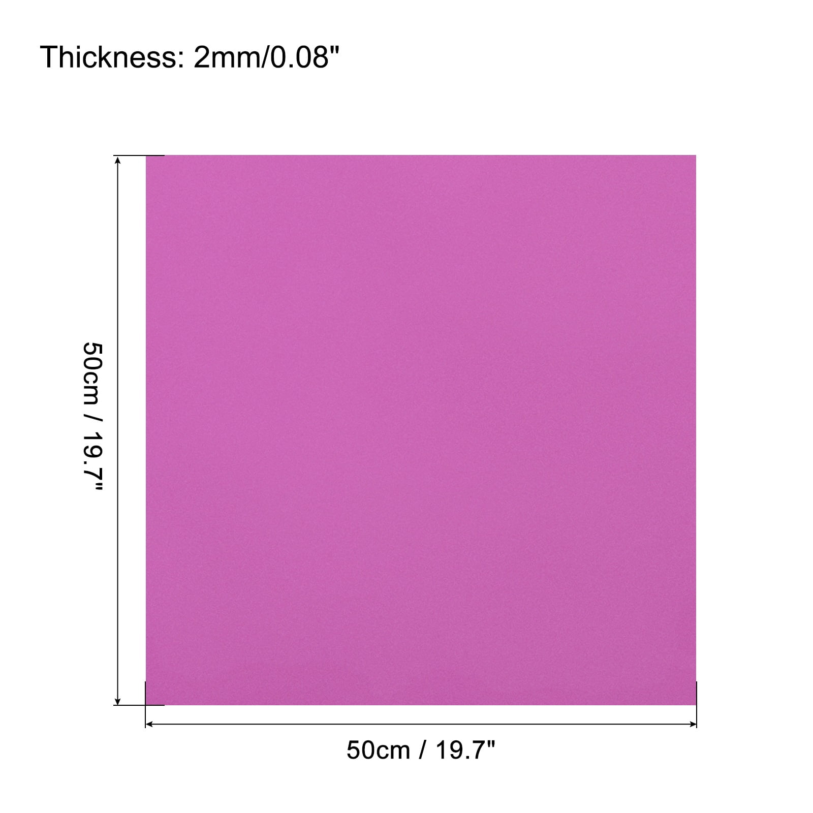 Uxcell EVA Foam Sheets Rose 19.7 Inch x 19.7 Inch 2mm Thick Crafts Foam Sheets for Costumes, Arts and Crafts Projects Pack of 5