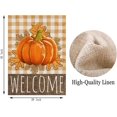 thumbnail image 6 of Welcome Fall Pumpkin House Flag Double Sided 28x40 Inch Autumn Maple Leaves Orange Buffalo Plaid Seasonal Holiday Thanksgiving Farmhouse Decoration Outdoor Flags, 6 of 6