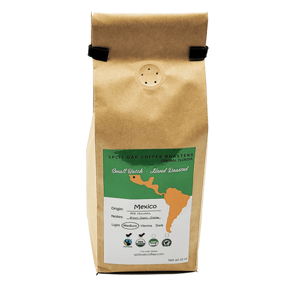 Organic Mexican Coffee Hand Roasted 12 Oz Whole Bean - Medium Roast
