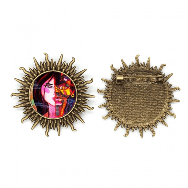 La desilusión abstracy Art Pin de gancho de metal vintage con forma de sol Unbranded M