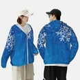 thumbnail image 4 of Gaeub Blue Christmas With Snowflakes Men's and Women's UPF 50+ Long-Sleeved Sun Protection Clothing, Fishing Shirt Long Sleeve Zip-XX-Large, 4 of 7
