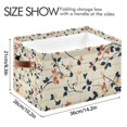 thumbnail image 4 of Yayeee Canvas Storage Basket with Handles for Shelves Fabric Bins Closet Organizer, Beige Leaves Plaid, 4 of 8