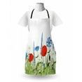 thumbnail image 3 of Spring Apron, Bloomed Poppy and Chamomile Among Wild Herbs and Grasses, Unisex Kitchen Bib with Adjustable Neck for Cooking Gardening, Adult Size, Apple Green Azure Blue, by Ambesonne, 3 of 4