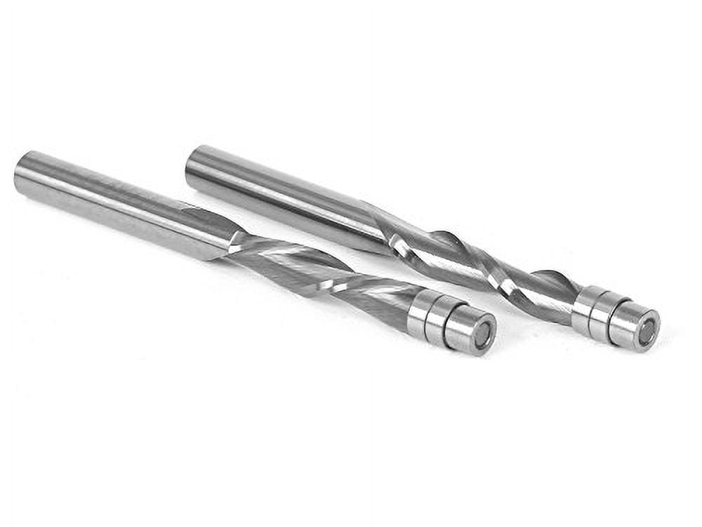 Yonico Solid Carbide Flush Trim Spiral 2Pc. Router Bit Set - 1/4" Shank - 14220