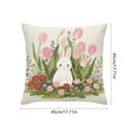 thumbnail image 2 of Beforeyayn Easter Pillow Covers 18x18 Inch Easter Eggs Bunny Flowers Spring Cute Rabbit Easter Themed Decorative Throw Pillow Cases Outdoor Farmhouse Decoration for Sofa Couch Bed, 2 of 6