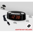thumbnail image 5 of iTOMA Radio despertador AM/FM con alarma dual, temporizador de apagado y funciones de repetición, pantalla LED naranja, opción de atenuación de 4 niveles CKS3301U, 5 of 5