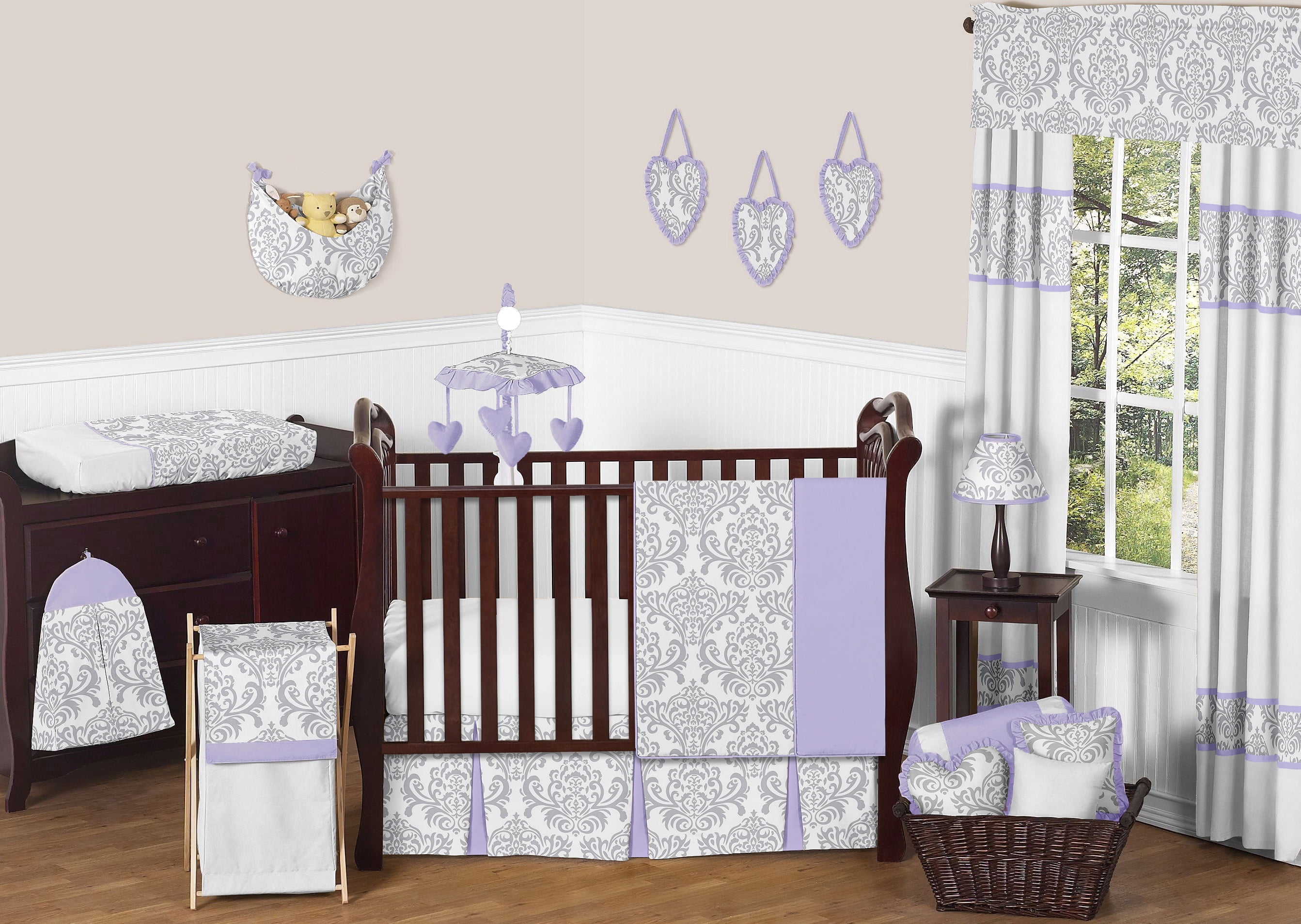 lavender crib bedding