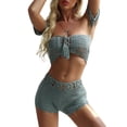 thumbnail image 4 of Lnzyyephy Women´s Swim Shorts Crochet Cutout Bathing Suit Bottoms Drawstring Beach Board Shorts Summer Swim Trunks, 4 of 9