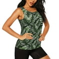thumbnail image 2 of Gukieu Tropical Palm Leaves1 Print Women's Quick-drying Fitness Vest, Round Neck Sleeveless Fitness T-shirt, Suitable for Yoga, Sports-XX-Large, 2 of 7