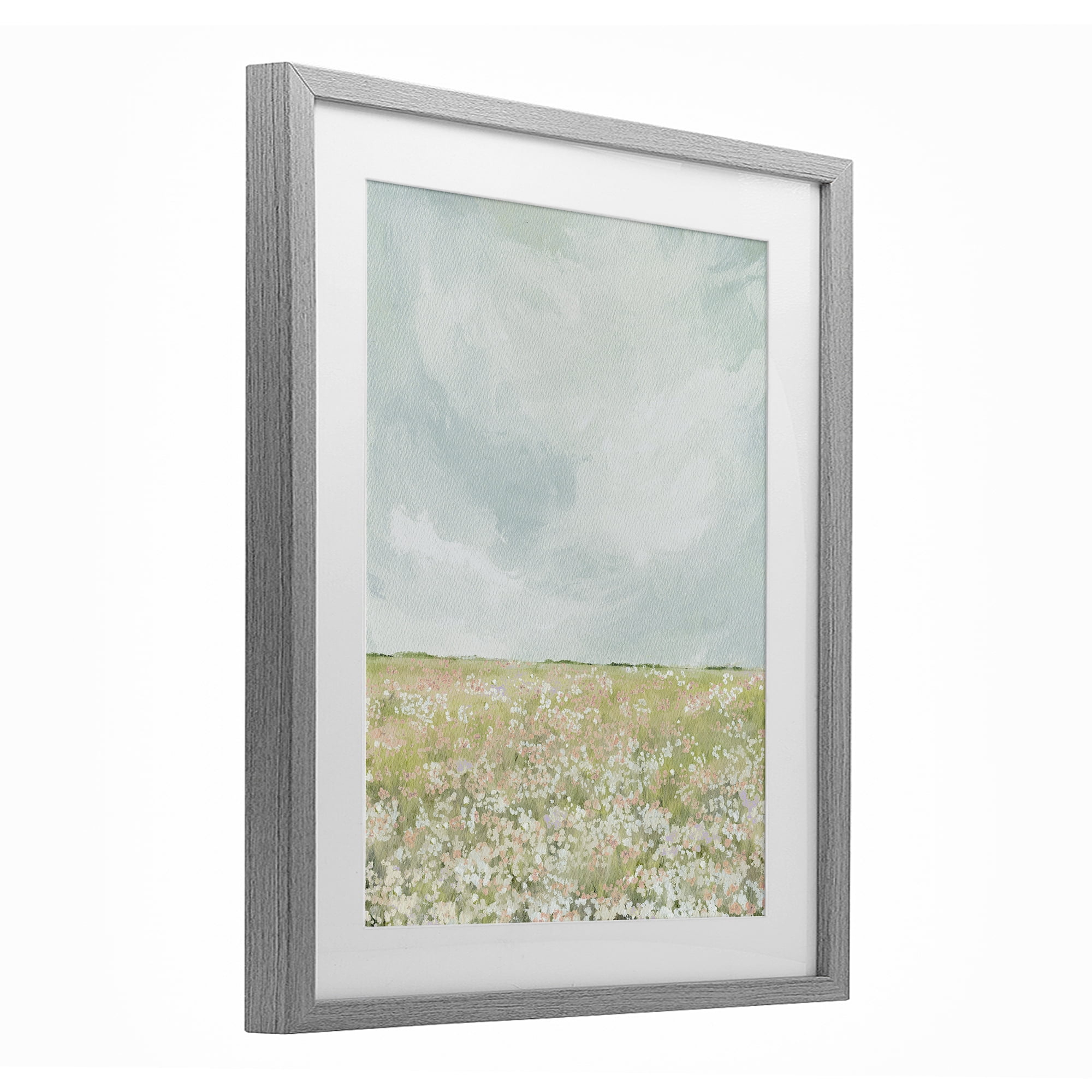 Stupell Industries Budding Field In Spring Gray Framed Print Under Glass, design by Leah Straatsma