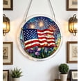 thumbnail image 4 of Patriotic Acrylic Suncatcher Stained Glass Style Window Hanging Ornament Independence Day Memorial Day Home Decor With Chain, 4 of 6