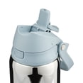 thumbnail image 3 of Mary Lawless Lee x TAL 32oz Stainless Steel 2-in-1 Straw and Chug Water Bottle with Push Lid, Chrome with Blue Ribbed Boot, 3 of 8
