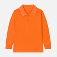 thumbnail image 5 of HUCOAE Boys Clothes 3T Boys Long Sleeve Boys' School Uniform Long Sleeve Polo Shirt, Button Closure, Comfortable Fabric B22 shirt Orange 3-4 Years, 5 of 5
