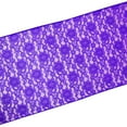 thumbnail image 2 of Light Weight Floral Sheer Lace Table Runner / Wedding Table Top Décor (Pack of 8) Purple, 2 of 2