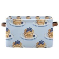 Yayeee Canvas Storage Basket with Handles for Shelves Fabric Bins Closet Organizer, Blueberry Pancake Pattern