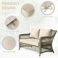 thumbnail image 3 of Kimunuk Outdoor Loveseat Cushion Set, 46" x 26" x 5" Waterproof Patio Furniture Cushions for Couch Bench Swing, Cream, 3 of 6