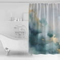 thumbnail image 2 of Abstract Marble Texture Shower Curtain Set ，Waterproof Fabric Shower Curtains Green Golden Graffiti Art Shower Curtains for Bathroom,Bathroom Decor 60"x72", 2 of 6