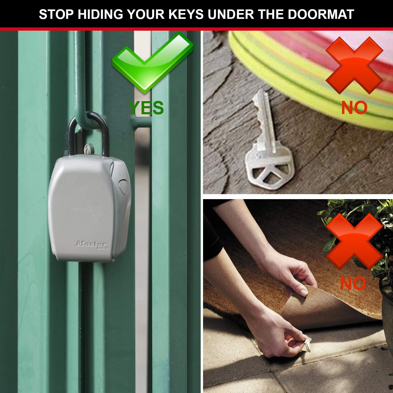 Master Lock Heavy Duty Key Lock Box, Outdoor Lock Box for House Keys, Key Saf...