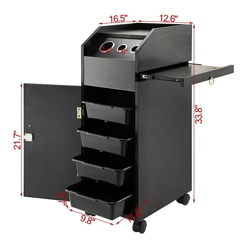 Salon Tray Rolling Trolley Storage Cart Hair Extension Holders for  Hairstylist
