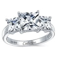 thumbnail image 5 of Bling Jewelry Womens 3CTW Princess Cut CZ Ring Three Stone Sterling Silver, 5 of 6