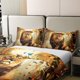thumbnail image 3 of 3D Lion Funda Nórdica Queen Size 3 Pcs Retro Red Rose Autumn Maple Leaves Bedding, 3 of 7