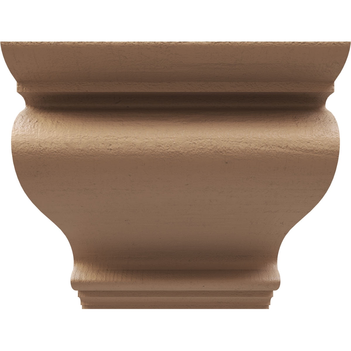 5"W x 10"D x 5"H Wide Scroll Rough Cedar Woodgrain TimberThane Corbel, Primed Tan