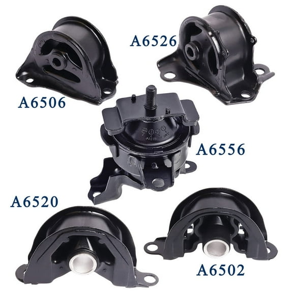 Set of 5 Engine Motor Mounts For 1997-2000 Acura EL 1.6L 1996-2000 Honda Civic 1.6L 1998-2001 Honda CR-V 2.0L l4 Replacement for A6520, A6556, A6526, A6506, A6502