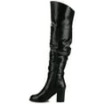thumbnail image 2 of Journee Womens Kaison Wide Calf Stacked Heel Over The Knee Boots, Widths Available, 2 of 9