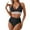 Black, variant on Ohufall Womens Plus Size Swimsuits Women's High Waisted Bikini Two Pieces Bikini Set Swimsuit Beachwear for Women