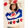 thumbnail image 4 of Womens Love Swan Print Tunic Sweaters Crew Neck Long Sleeve Fall Casual Slouchy Knit Pullover Tops White XL, 4 of 8