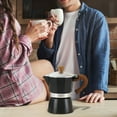 thumbnail image 4 of Italian Pot Retro Coffee Maker with Wood Grain Handle, Moka pot, Cuban Coffee Maker, Multi Color Optional Home Appliance, 6 Espresso Cup (Black1), 4 of 4