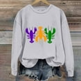 thumbnail image 2 of Baberdicy Haut à Manches Longues Col Rond Imprimé Homard pour Femmes Gris Polyester, 2 of 4