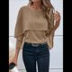 thumbnail image 5 of Sudadera Holgada de Verano con Mangas Abullonadas y Cuello Redondo de para Mujer, Informal y Elegante Camello S, 5 of 10