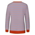 thumbnail image 4 of Womens Long Sleeve Tops Casual Crewneck Striped Color Block Shirts Pullover Jumpers Tops, 4 of 4