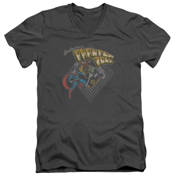 Superman - Zod Greetings - Slim Fit V Neck Shirt - X-Large