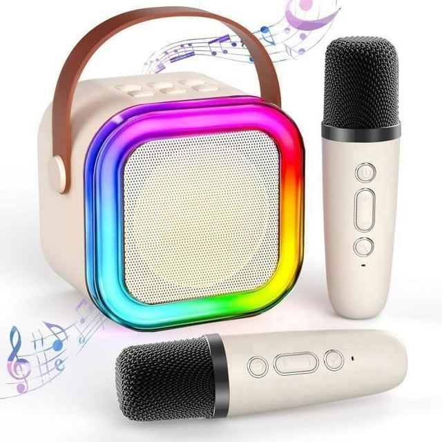 Karaoke Microphone - IYINJUAN - Wireless - 2 Microphones - Bluetooth 5.3 - Colorful LEDs