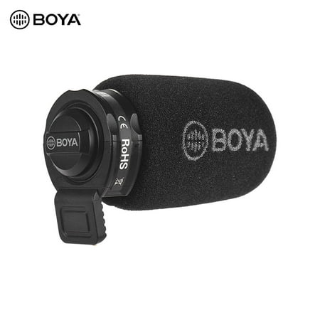 BOYA Mini Condenser Microphone Omni-directional Mic Interviews/Videos/Speeches Recording Compatible for iOS & Android Smartphone iPad iPod Touch(3.5mm