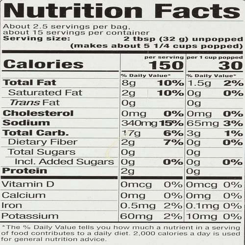 Skinny Pop Butter Microwave Popcorn, 16.8 Oz - Pack of 2