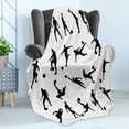 thumbnail image 4 of Soccer Soft Flannel Fleece Throw Blanket, Football Player Silhouettes Goalkeeper Striker Shooting Heading Volleying Saving, Cozy Plush for Indoor and Outdoor Use, 70" x 90", Black White, by Ambesonne, 4 of 5