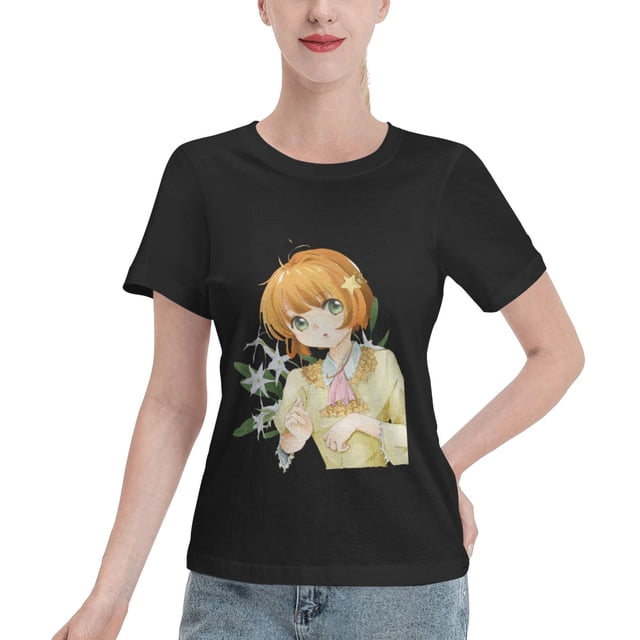 Women's Basic Short Sleeve T-Shirt Cardinal Girl Sakura