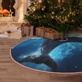 thumbnail image 6 of Daiia Ice Blue Ocean Cute Dolphin Drawing Merry Christmas Tree Skirt , Xmas Large Lace-up Tree Skirt, Santa Snowflakes Rustic Home Decorations New Year Party Farmhouse Decor-36", 6 of 7