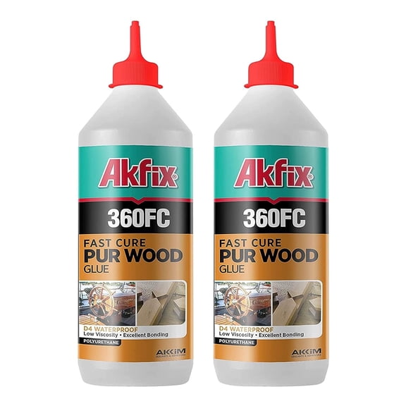 Akfix 360FC Fast Cure Polyurethane Wood Glue 15.4 fl oz-2 Pack