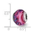 thumbnail image 2 of Sterling Silver Reflections Pink and Purple Swirls Overlay Glass Bead Charm - Measures 12.73x10.00mm Wide, 2 of 2