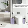 thumbnail image 3 of CERBIOR Bathroom Accessories Set 6 Piece Bath Ensemble Includes Soap Dispenser, Toothbrush Holder, Toothbrush Cup, Soap Dish for Decorative Countertop and Housewarming Gift (Purple), 3 of 7