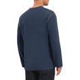 thumbnail image 3 of INSPIRE CHIC Men's Henley Shirt Long Sleeve Button Casual Pullover T-Shirt 3XL Navy Blue, 3 of 6