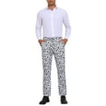 thumbnail image 2 of INSPIRE CHIC Men's Formal Night Out Animal Print Leopard Dress Pants 34 Black White, 2 of 6