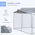 thumbnail image 4 of Large Silver Galvanized Steel Dog Kennel Playpen with Canopy Cover – 13.1' x 7.5' Outdoor Secure Enclosure for Dogs, Rabbits & More – Backyard & Patio Use, 4 of 7