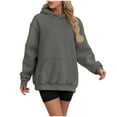 thumbnail image 3 of Jinhomg Women's Oversized Sweatshirts Loose Fit Comfy Long Sleeve Crew Neck Hoodies 2025 Trendy Y2K Teen Girls Boyfriend Pullover Tops Dark Gray XXXL, 3 of 6