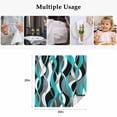 thumbnail image 4 of Aqua Stripe Cloth Napkins, Ombre Grey Moire Geometric Modern Abstract Washable and Reusable Dinner Napkins Set of 4, Table Napkin for Kitchen Party Birthday Wedding Hotel Housewarming 20"x20", 4 of 8
