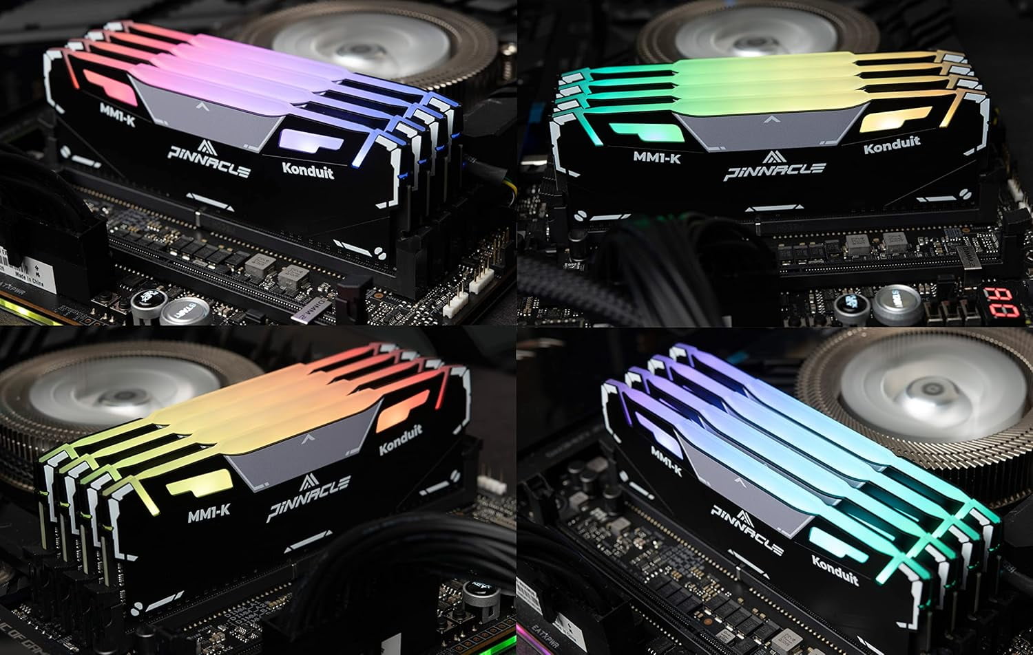 Timetec Pinnacle Konduit RGB 32GB KIT(2x16GB) DDR4 3200MHz PC4-25600 CL16-18-18-38 XMP2.0 Overclocking 1.35V Dual Rank Compatible for AMD and Intel Desktop Gaming PC Memory Module - Black